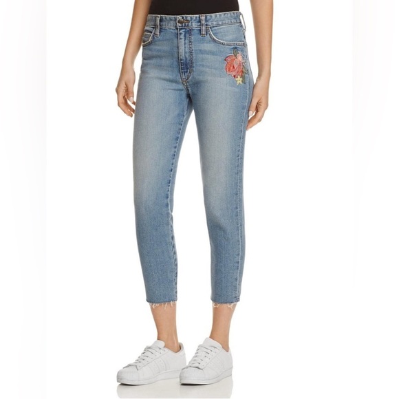 Joe’s Jeans Womens The Debbie Embroidered High Rise Straight Crop Jeans Sz 27 - Picture 1 of 15